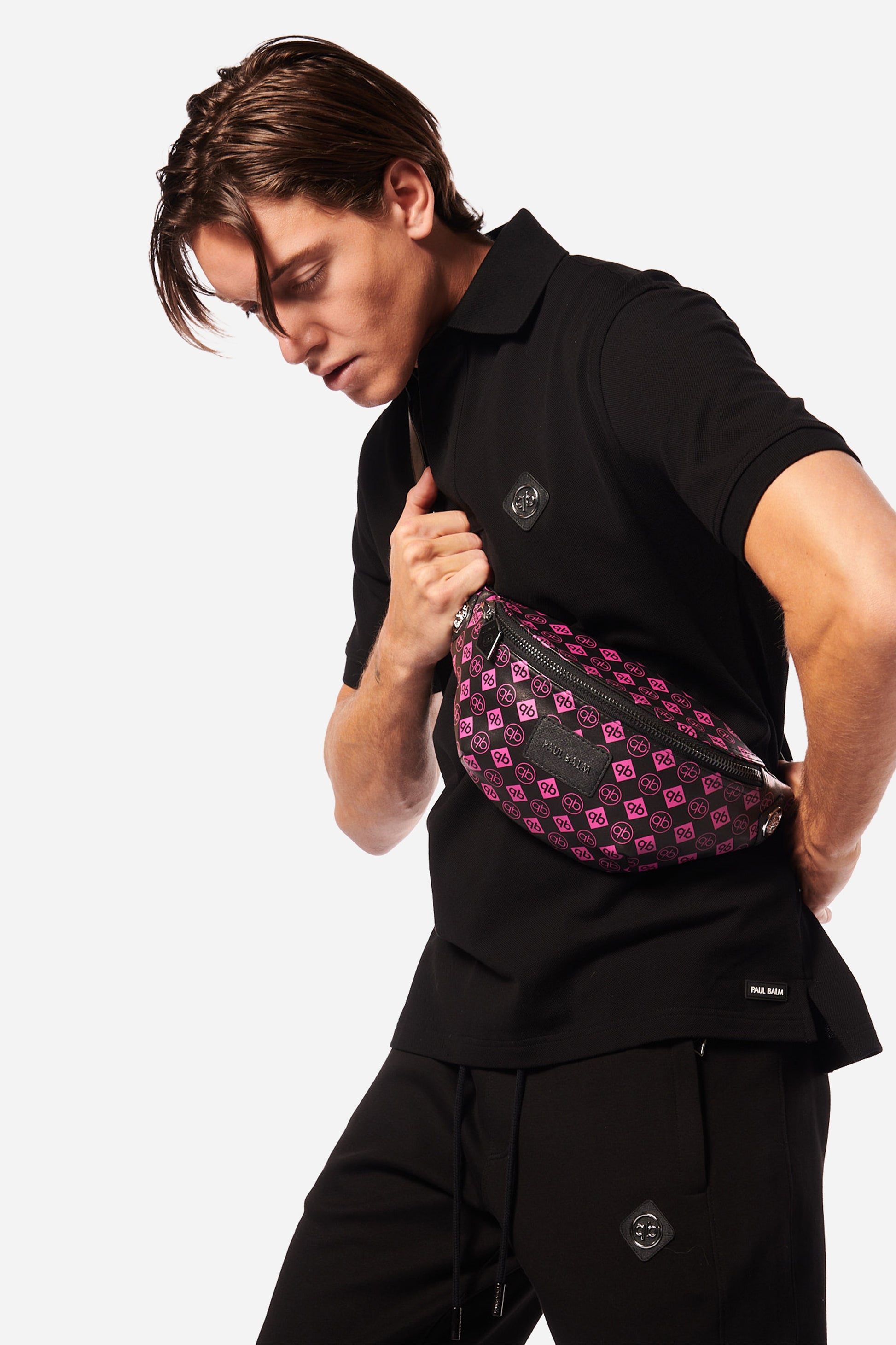 Monogram Leather Belt Bag pink - PAUL BALM WORLD