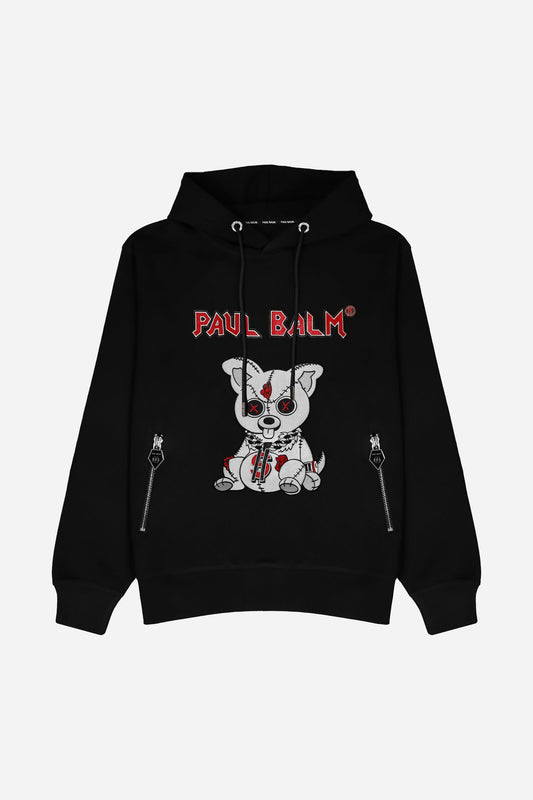 Embroidered White Teddy Hoodie - Limited to 300 - PAUL BALM WORLD