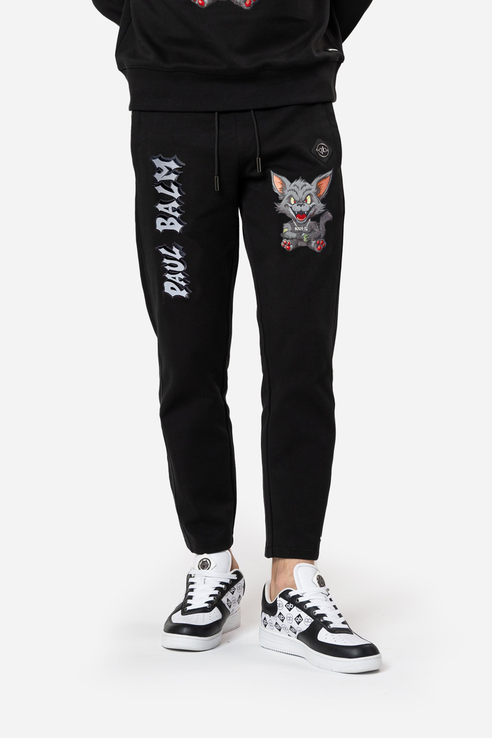 Embroidered Black Kanye Pants - Limited to 300 - PAUL BALM WORLD