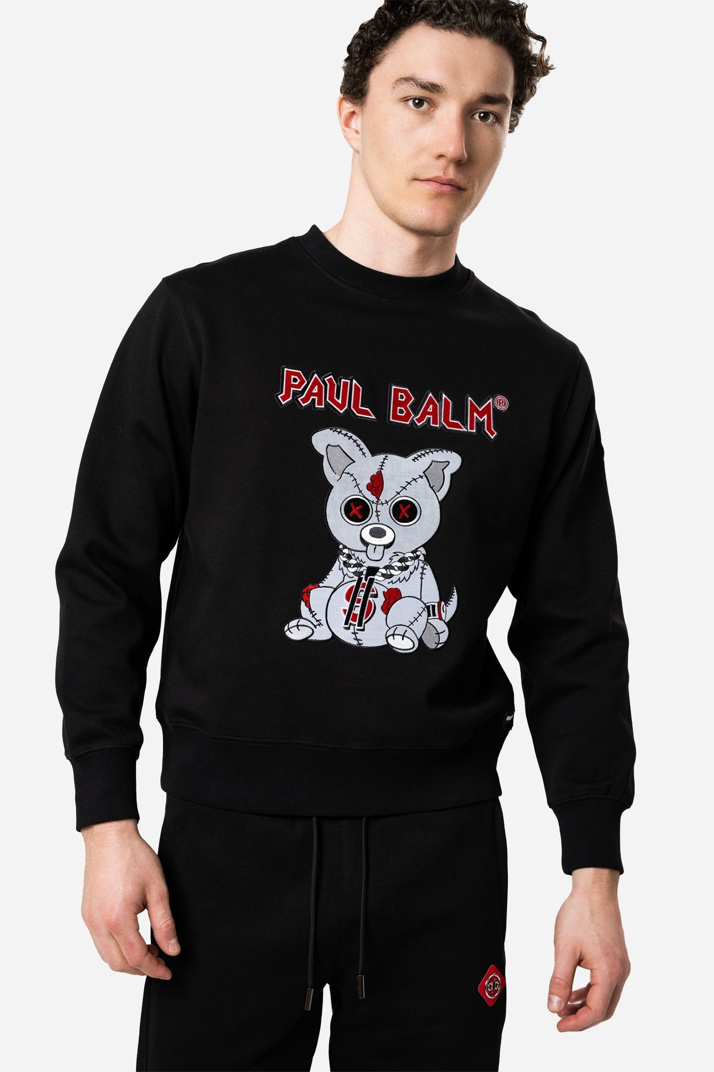 Embroidered White Teddy Sweatshirt - Limited to 300 - PAUL BALM WORLD