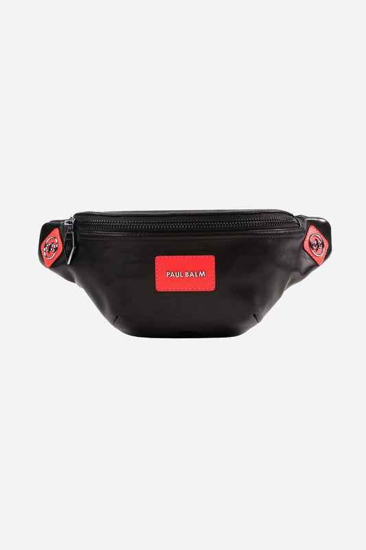 Logo Leather Belt Bag black - PAUL BALM WORLD