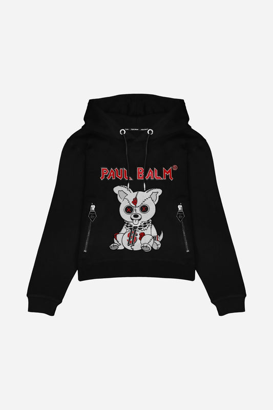 Embroidered White Teddy Hoodie - Limited to 300 - PAUL BALM WORLD